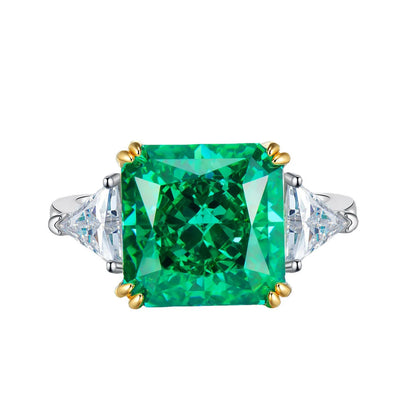 FIRERING Super Flash 5ct 10MM High Carbon Stone Women Ring S925 Silver Luxury Premium Jewelry Gift