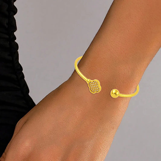 New Design Classic Luxury Stainless Steel Shiny Zircon Clover Bracelets Elegant Temperament For Women's Daily Wear Jewelry Gifts