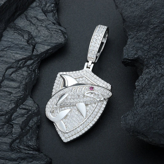 TUHE Unisex High Quality VVS1 Moissanite Iced Out Shark Pendant 18k electroplating For Men Women Hip Hop Jewelry Gift