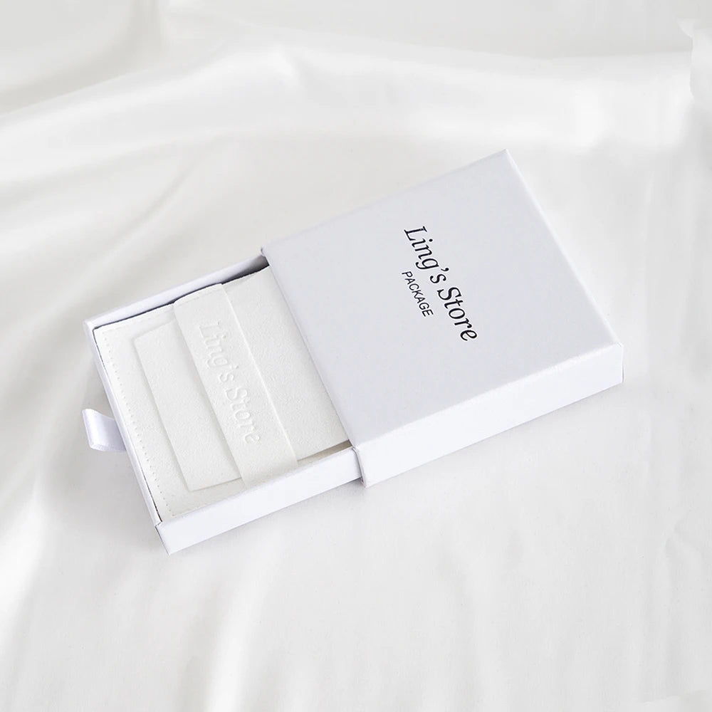 24Sets Personalized Custom Logo Jewelry Gift Box with High Quailty Microfiber Velvet Envelope Bag Rings Earrings Organizer Pouch