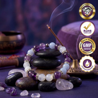 Tranquil Tide Bracelet — Supports relief from hot flashes, night sweats, anxiety, joint aches, hormonal imbalance, weight gain, and menopause-related hair loss.